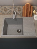 Кухонная мойка из искусственного камня Uperwood ECON UPD-202-003, прямоугольная, серая матовая