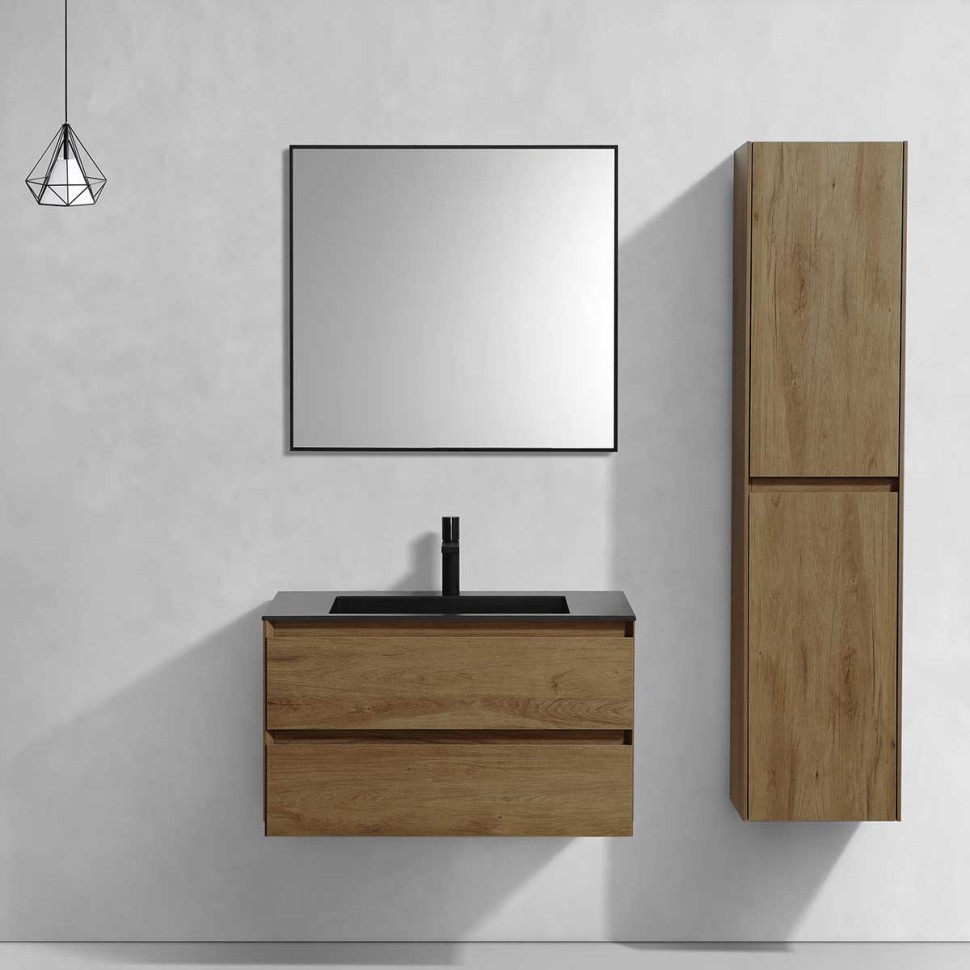 База под раковину Luka 800 подвесная, 2 выкатных ящика soft-close, T.Oak