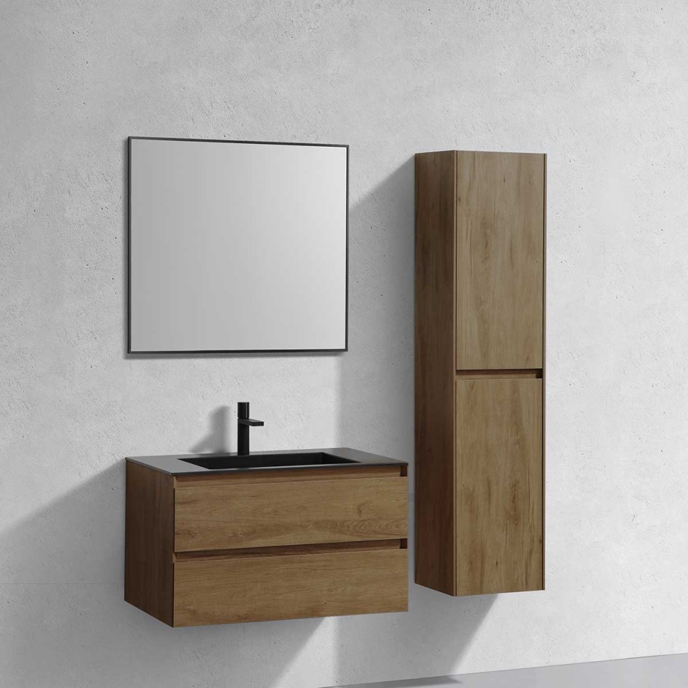 База под раковину Luka 800 подвесная, 2 выкатных ящика soft-close, T.Oak