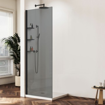 Душевая перегородка Волк-Ин (Walk-In) VSW-1HWS110CGB, 1100*2000, черный, стекло тонированное