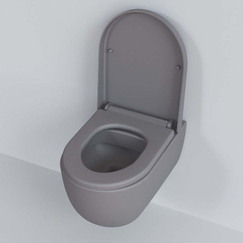 Унитаз Abner 103T20301R (545*360*330) МАТОВЫЙ СЕРЫЙ подвесной БЕЗОБОДКОВЫЙ, 1 место