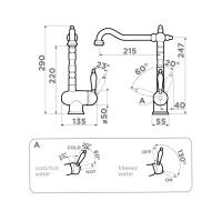 Смеситель для кухни Omoikiri Kyoto 2 Plus-G латунь/золото