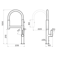 Смеситель для кухни Omoikiri Osaka-C-BL латунь/хром/черный