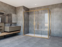 Душевой уголок Garda VSR-1G29017CLG, 1700*900, брашированное золото, стекло прозрачное