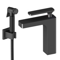 Смеситель для раковины с гигиеническим душем Timo Torne 4360/03G черный