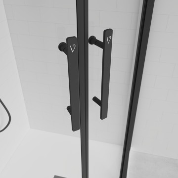 Душевой угол Veconi Evo 200 B, 1000х800x1950, черный матовый, прозрачное стекло