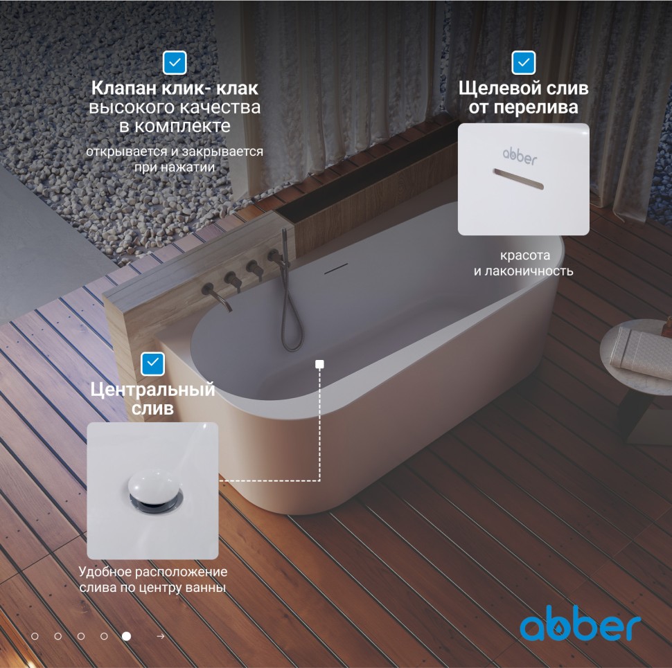 Акриловая ванна ABBER AB9494-1.7 белая