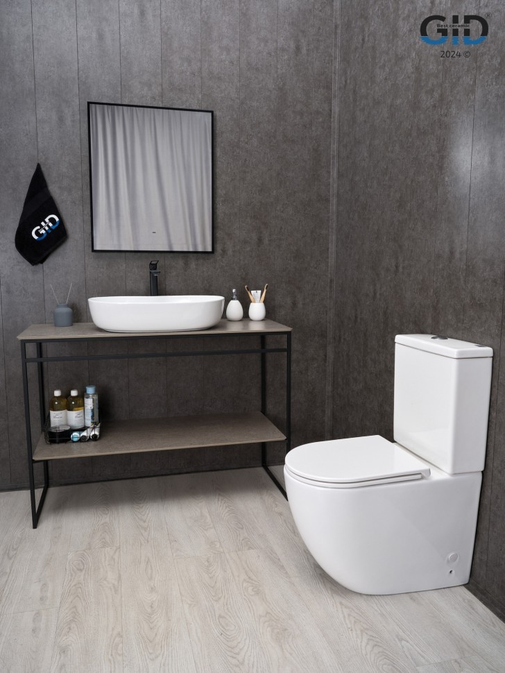 Раковина Gid D1348 51204 накладная белая 61x41x13.5