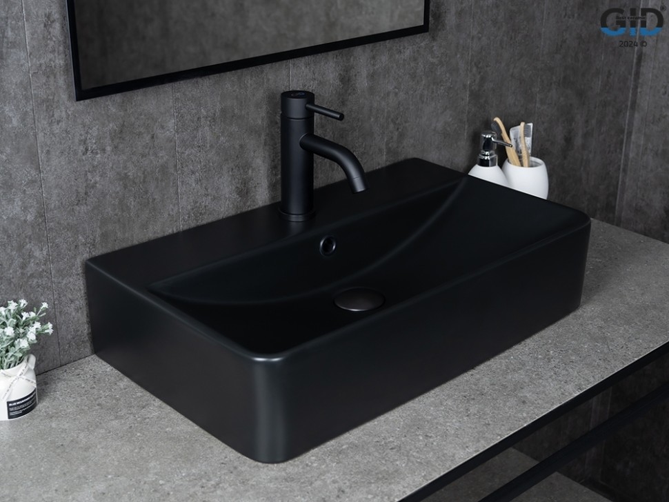 Раковина Gid Bm1344 53361 накладная черная матовая 61x35.5x14