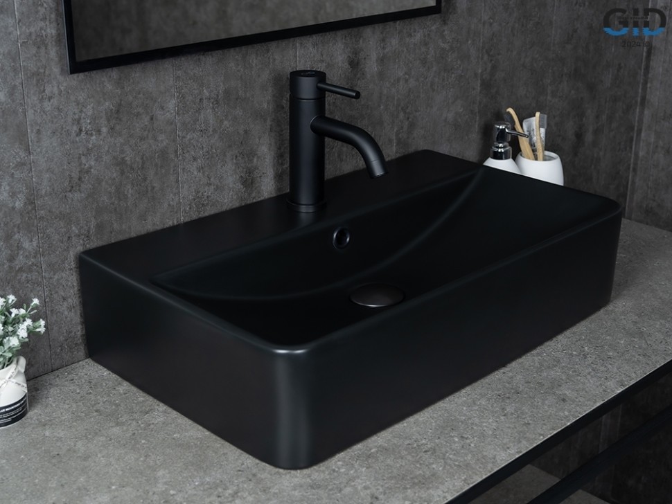 Раковина Gid Bm1344 53361 накладная черная матовая 61x35.5x14