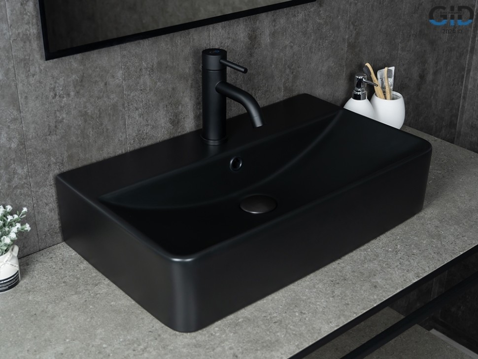 Раковина Gid Bm1344 53361 накладная черная матовая 61x35.5x14