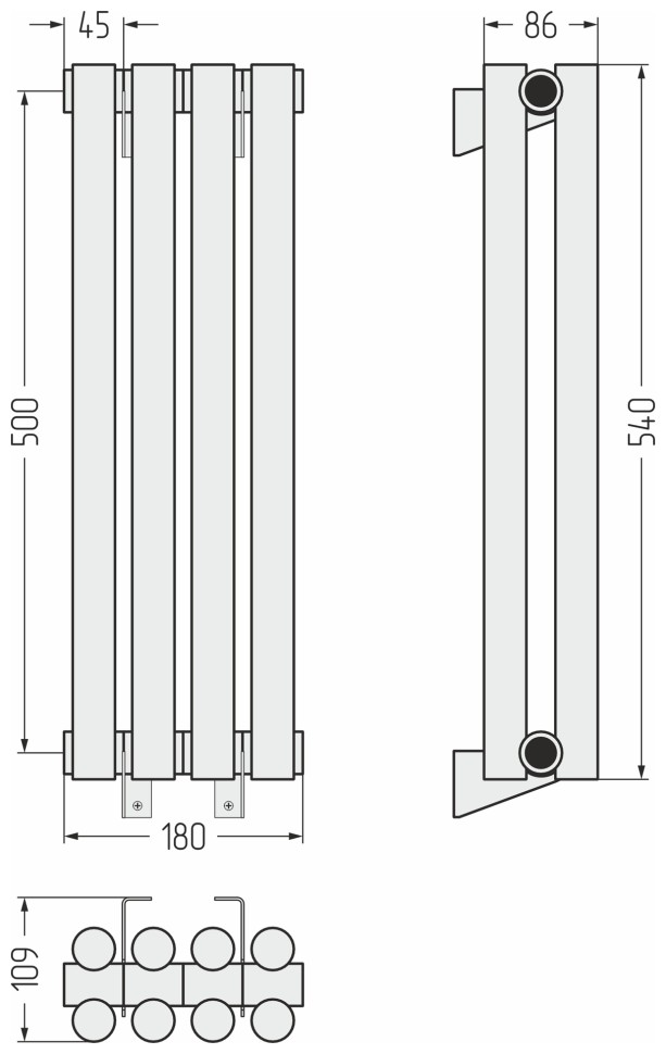 Эстет-11 500х180 4 секции