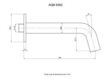 AQM8302BG Излив встраиваемый 110-180мм, латунь, золото шлифованное