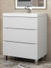 Тумба под раковину 60 см, Uperwood Tanos, напольная, белая, 3 ящика
