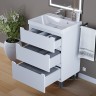 Тумба под раковину 60 см, Uperwood Tanos, напольная, белая, 3 ящика