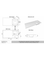 Раковина над стиральной машиной Uperwood Марсал 120х48,6х15 см, белая, правая, крыло слева