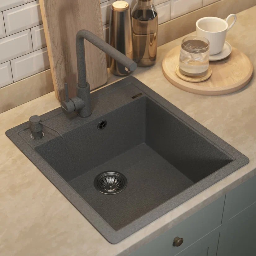 Дозатор для моющих средств Uperwood Quartz UPD-01-03-D, серый