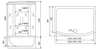 Timo Standart T-6670 Silver Fabric душевая кабина (170*88*220), турецкая баня хамам