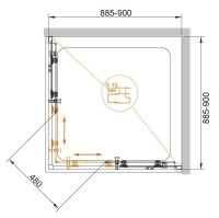 Душевой уголок CEZARES ECO-O-A-2-90-C-Cr