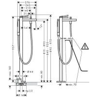 Смеситель для ванны Hansgrohe Finoris, напольный 76445700, белый матовый