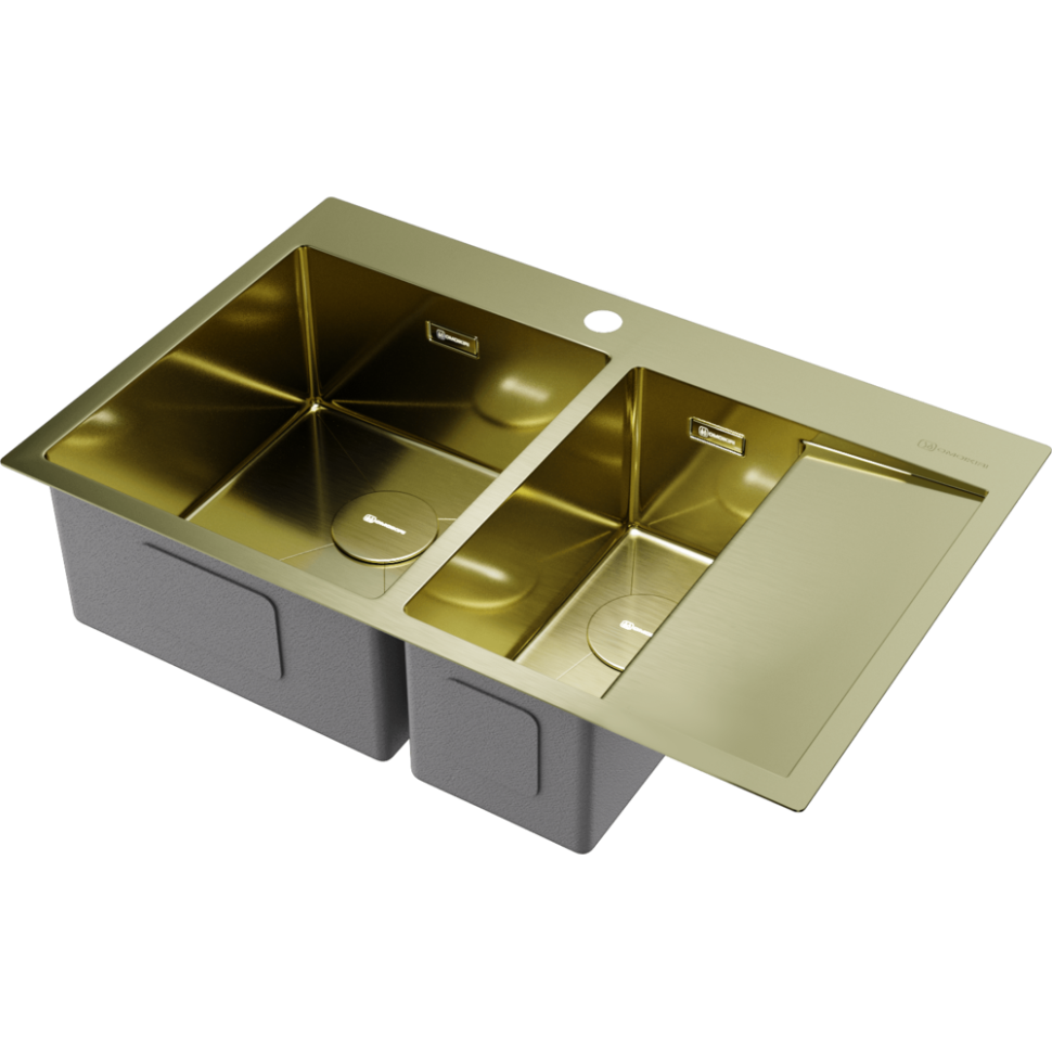 Кухонная мойка Omoikiri Akisame 78-2-L-LG нерж. сталь/светлое золото