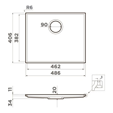 Кухонная мойка Omoikiri Kiten 48-INT-WH Artceramic/белый