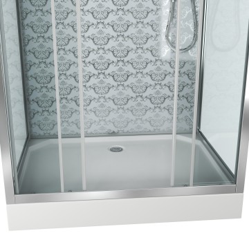 Душевая кабина Niagara Luxe NG-7772QW (120x90х210) низкий поддон(15см),дверь раздвижная,стенки серебро,4 места