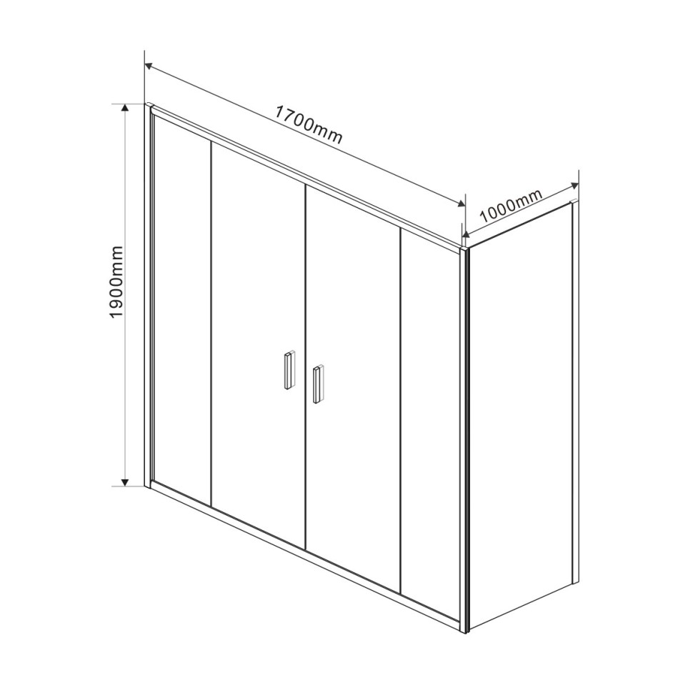 Душевой уголок Garda VSR-1G21017CLG, 1700*1000, брашированное золото, стекло прозрачное