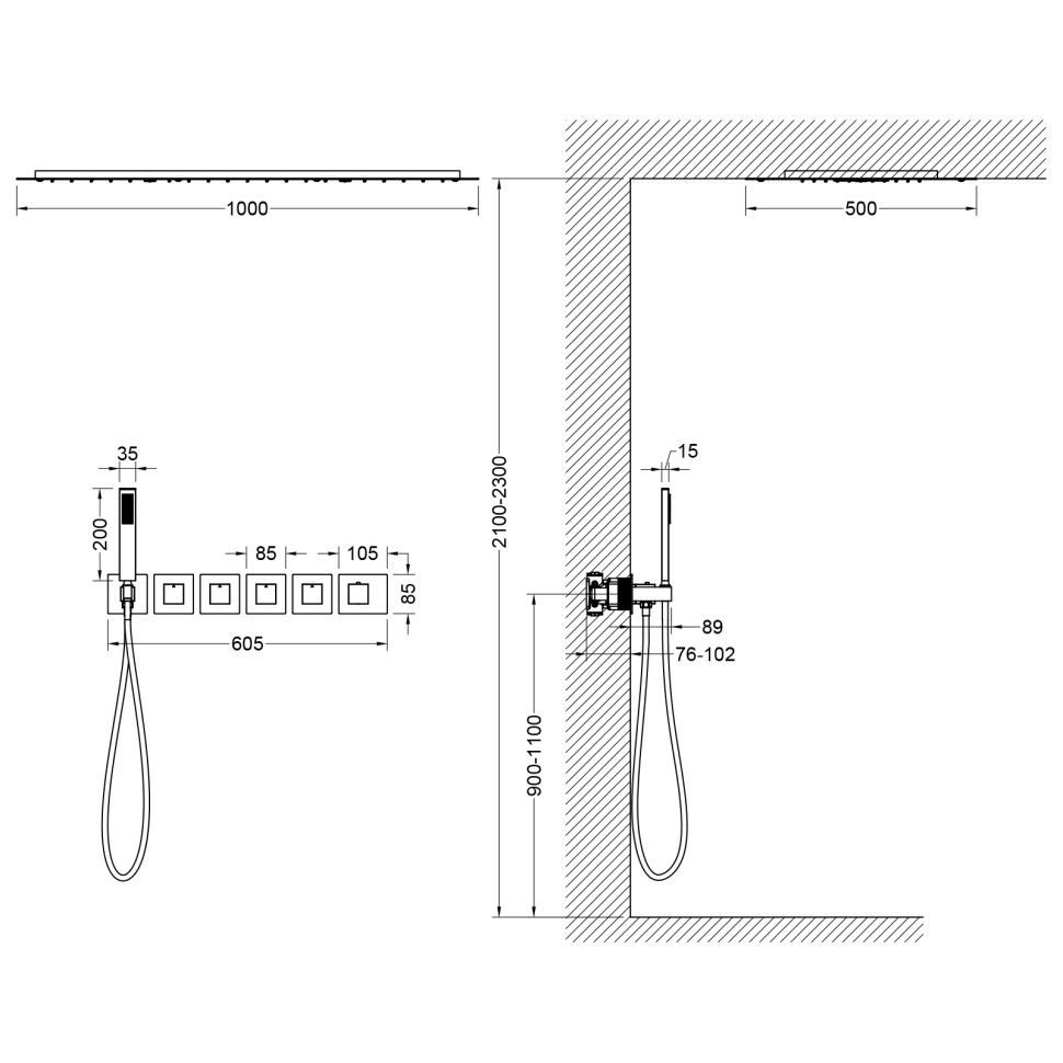 Душевая система встроенная с термостатом Timo Petruma SX-5329/17SM золото матовое