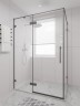 Душевая дверь распашная Veconi Premium Alassio GR, 1400х2000, брашированный графит, стекло прозрачное осветленное