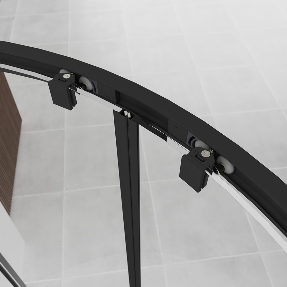 Душевой угол Veconi Evo 200 B, 1000х900x1950, черный матовый, прозрачное стекло