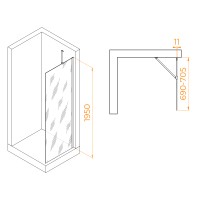 Душевая перегородка RGW WA-102W (Прозрачное, 700)