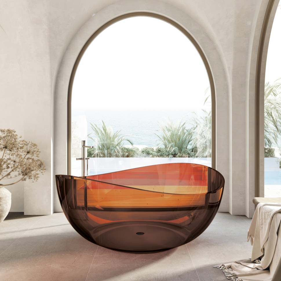 Прозрачная ванна ABBER Kristall AT9705Opal коричневая