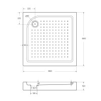 Акриловый поддон BelBagno TRAY-BB-A-80-15-W