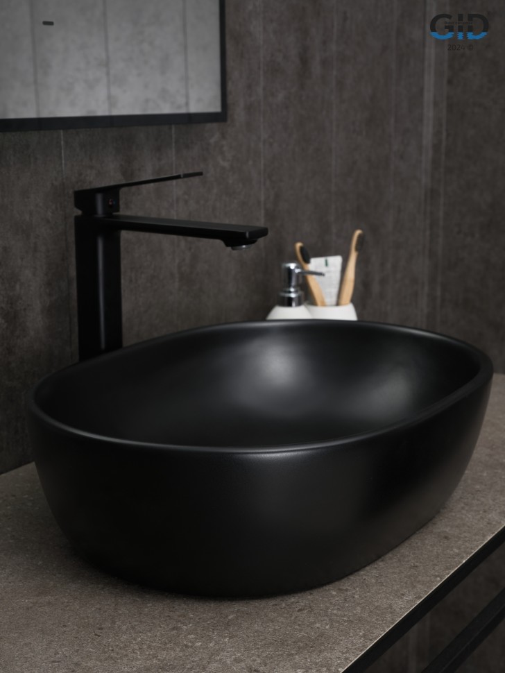 Раковина Gid Bm9026b 53370 накладная черная матовая 48x35x13.5