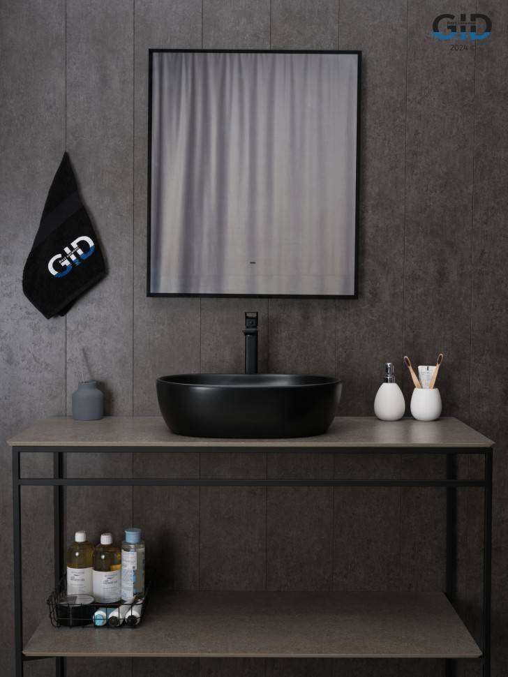 Раковина Gid Bm9026b 53370 накладная черная матовая 48x35x13.5