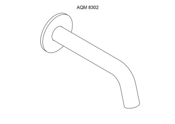 AQM8302GM Излив встраиваемый 110-180мм, латунь, металл