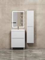 Тумба под раковину 60 см, Uperwood Tanos, напольная, белая, 2 ящика