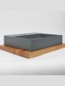Раковина для ванной накладная 50 см, Uperwood Tanos Quartz, прямоугольная, серая, бетон