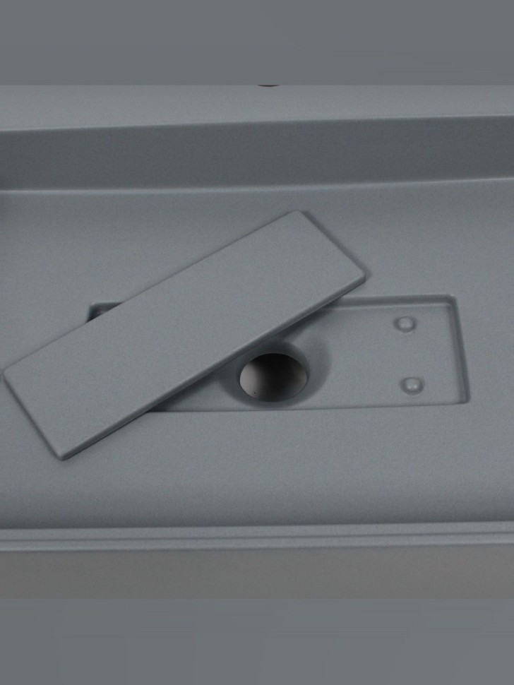 Раковина для ванной накладная 50 см, Uperwood Tanos Quartz, прямоугольная, серая, бетон