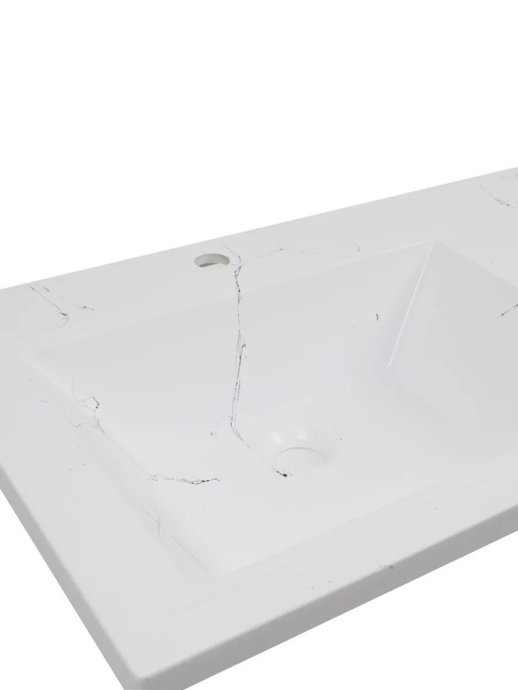 Раковина над стиральной машиной Uperwood Марсал 120х48,6х15 см, белый мрамор, левая, крыло справа