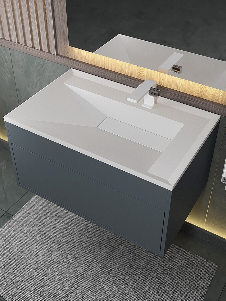 Раковина для ванной Uperwood Lotus Premium 80х50х13 см, белая матовая