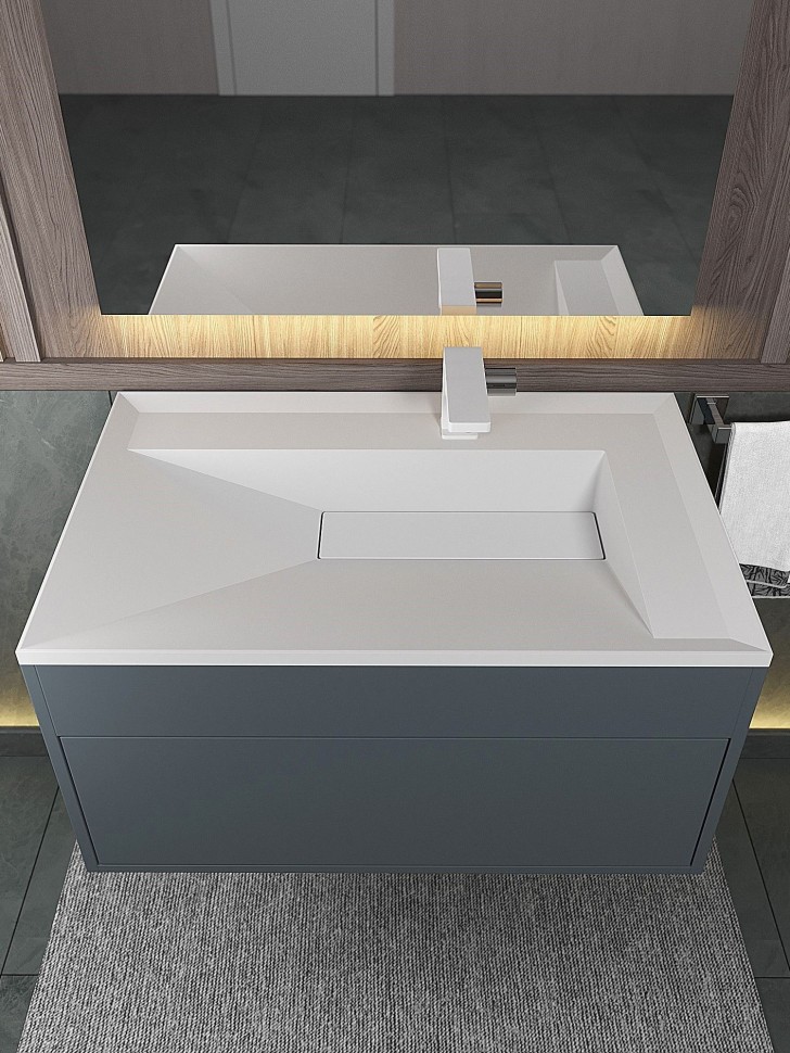 Раковина для ванной Uperwood Lotus Premium 80х50х13 см, белая матовая