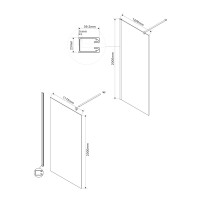 Душевая перегородка Walk-In VSW-1H120CG,1200*2000, хром, стекло тонированное