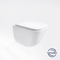 Унитаз подвесной Demi VT1-55T Tornado, цвет белый, ультратонкое soft-close сиденье