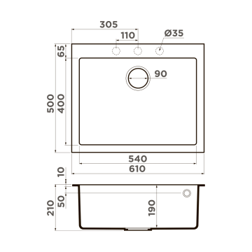 Кухонная мойка Omoikiri Bosen 61A-GB Artceramic/графит