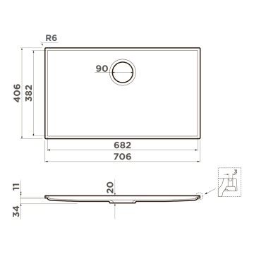 Кухонная мойка Omoikiri Kiten 70-INT-GB Artceramic/графит