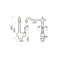 Смеситель для кухни Omoikiri Kyoto-AB-022 латунь/античная латунь