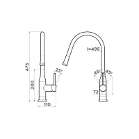 Смеситель для кухни Omoikiri Yatomi-BN-BL латунь/нержавеющая сталь/черный