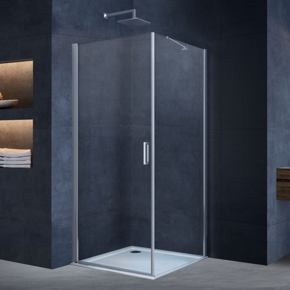 Душевой уголок Alpha VSR-3ALP9090CL, 900*900, хром, стекло прозрачное